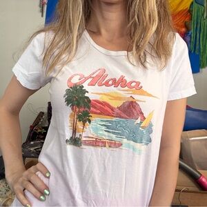 J.Crew Collector Tee Aloha summer island in Cream